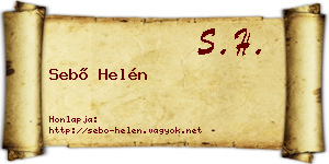 Sebő Helén névjegykártya